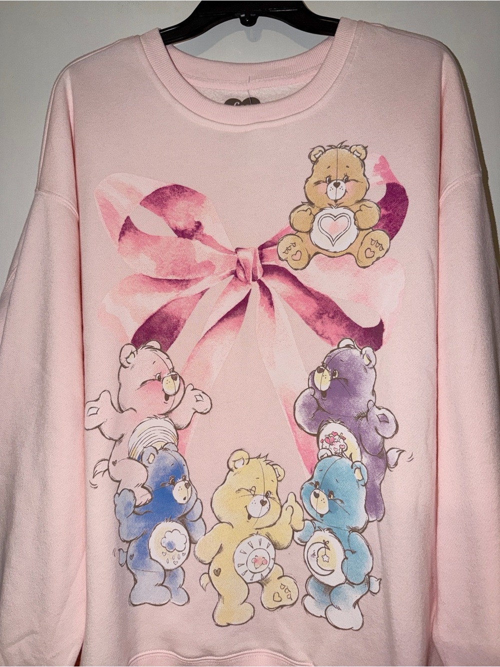 Care Bears Light Pink Crewneck Sweatshirt with Bear Graphic 2X NWT - Picture 2 of 6